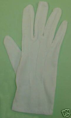 Mens White Stretch Nylon Dress Gloves Slip On (Dozen)  