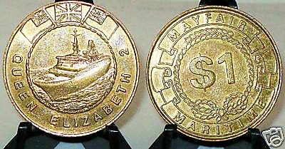 Slot Machines Coins $1 Qe2 QUEEN ELIZABETH Cruise Ships  