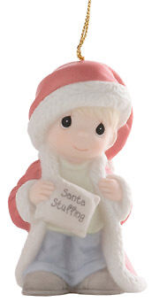 Precious Moments Boy Santa Stuffing Ornament 810051  