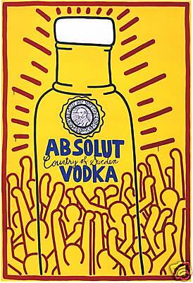 Keith Haring Absolut Vodka Pop Art Poster Print 42 x 30