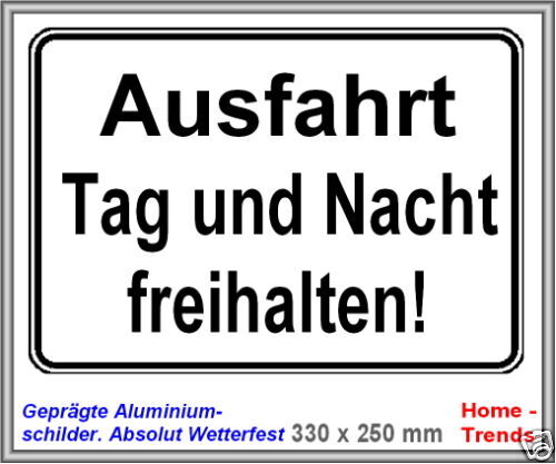 Einfahrt Parkverbot Schild Aluminium Warnschild Parken