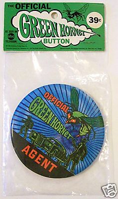 1966 GREEN HORNET AGENT OFFICIAL PIN original CARDED   