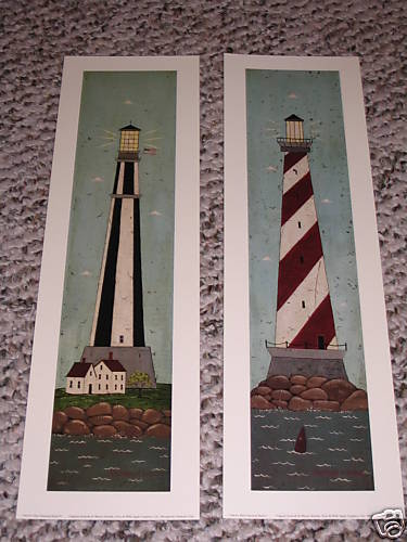 Warren Kimble Lot of 2 Lighthouse Prints   