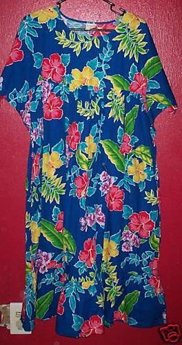 Bechamel petite large blue floral house dress  