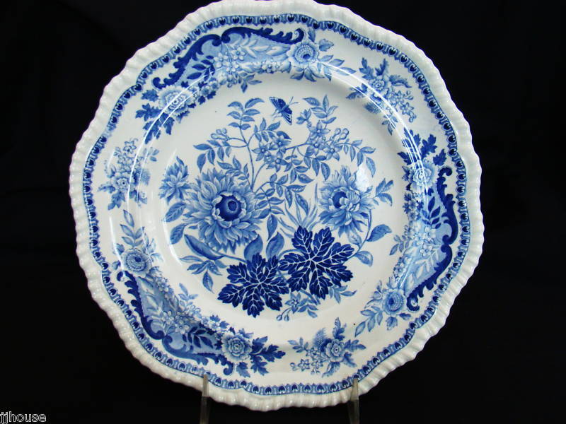 Antique Spode Jasmine Pattern Blue Plate 1825 1833  