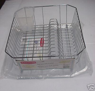 Rubbermaid Kitchen Twin Sink Dish Drainer Rack Mat Cup