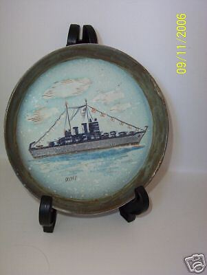 Sascha Brastoff Navy Destroyer Plate/Rare Image  