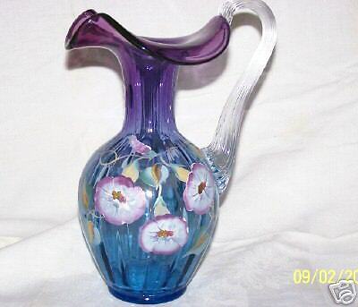 FENTON PITCHER HP GARDEN GLORY ON MULBERRY #838/1850  