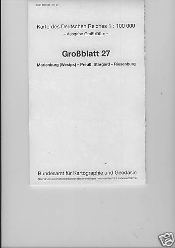 Grossblatt 27 1100000 Marienburg Pr.Stargard Riesenburg 1937