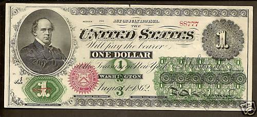 FR 16 ULTRA RARE 1862 $1.00 RED SEAL LEGAL TENDER  