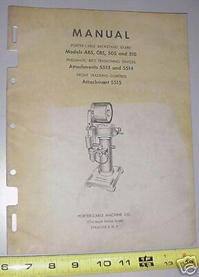 Porter Cable Backstand Idler ABS CBS 505 510 Manual  