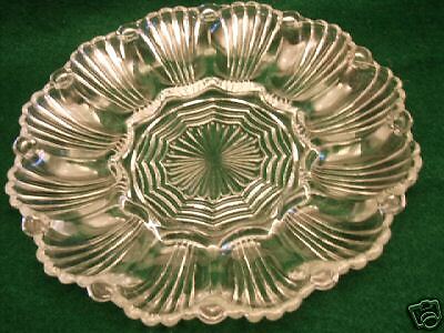 FANCY/10 ETCHED/CLEAR GLASS/PLATTER/DEVILED EGGS/CANDY  