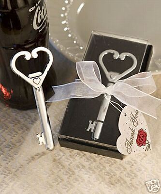 100 Heart Key Bottle Opener Favors Shower Wedding Favor  