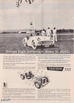 1960 Triumph TR3 TR-3 Photo "Sky-Diving at Airport" Ad