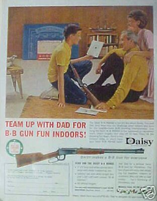 Daisy Vintage Boys Toy Gun Indoor Rifle Range (1962) Dad & Boy Print 