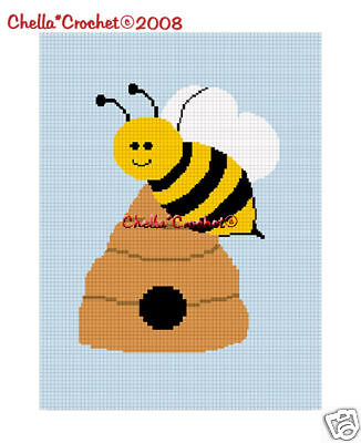 Busy Bumble Bee Hive Afghan Crochet Pattern Graph  