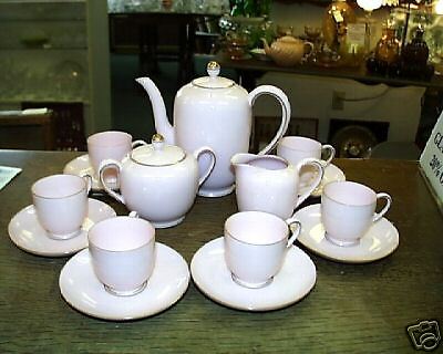 Vintage Koran China Pink Gold Trim 15 pcs Coffee Set  