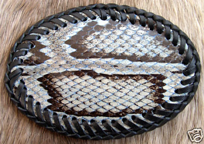 Rock Python Snake Skin Snakeskin Belt Buckle  