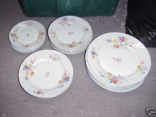 Vintage Lot 16 pc UNION K Czechoslovakia Plates Dishes  