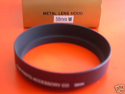 New! Metal Wide Angle 58mm Screw-in Lens Hood 