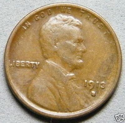 1913 S Very Fine Lincoln Wheat Cent.6406  