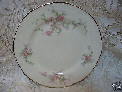 Taylor Smith Taylor Pink Rose Spray 6 B & B Plate 1942  