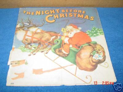 Vintage,Book,The Night Before Christmas,Whitman,Santa  