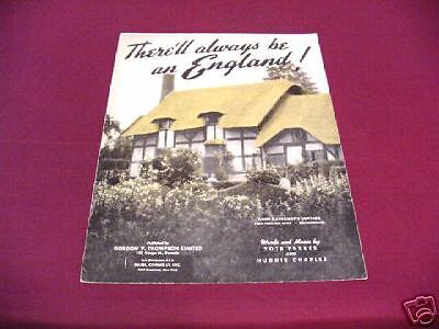 1939 THERELL ALWAYS BE AN ENGLAND PIANO SHEET MUSIC  