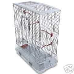 VISION II MODEL L02 LARGE BIRD CAGE SMALL WIRE + DISHES  