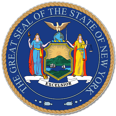 New York State Seal car bumper sticker decal 4 x 4  