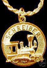 Gold Plated Schreiber Train Silver Charm  