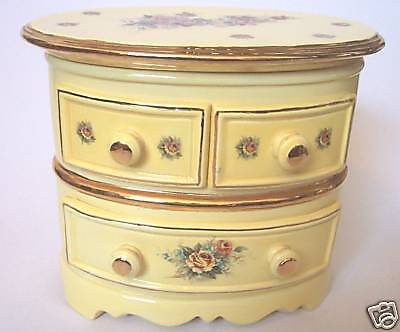 Vintage Care, Inc. 1974 Yellow Porcelain Jewelry Box  