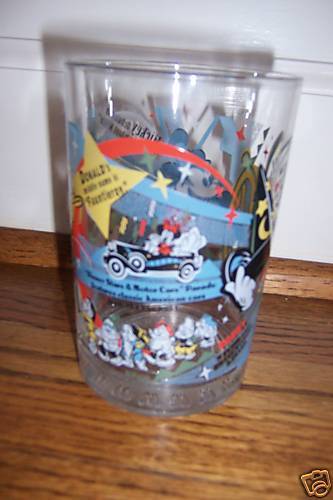 DISNEY 100TH ANNIVERSARY MCDONALDS TRIVIA GLASS TUMBLER  