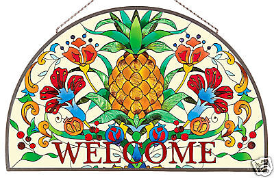 TROPICAL PINEAPPLE * WELCOME FLORAL 21 ARCH SUNCATCHER  