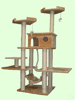 72 Cat Tree House Condo Scratcher Furniture F2041Beige  