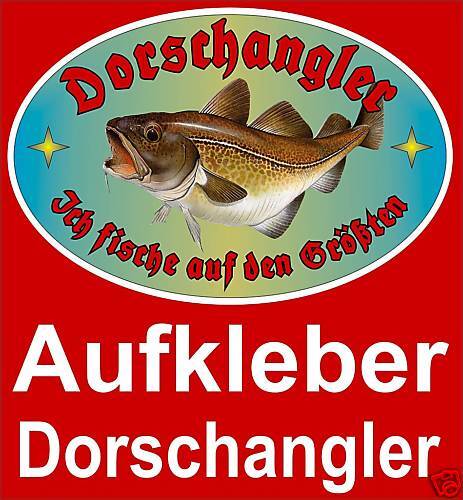 Dorsch Angler Aufkleber Etiketten  