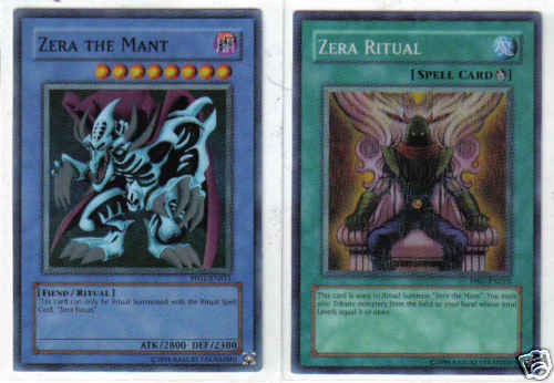 YU GI OH ZERA RITUAL SPELL CARD & ZERA THE MANT HOLOS  