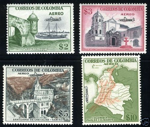 COLOMBIA SCOTT# C343 6 NEVER HINGED HIGH VALUES  