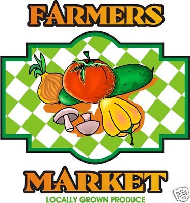 Farmers Market Fruit Vegetable Produce Food Sign Decal  